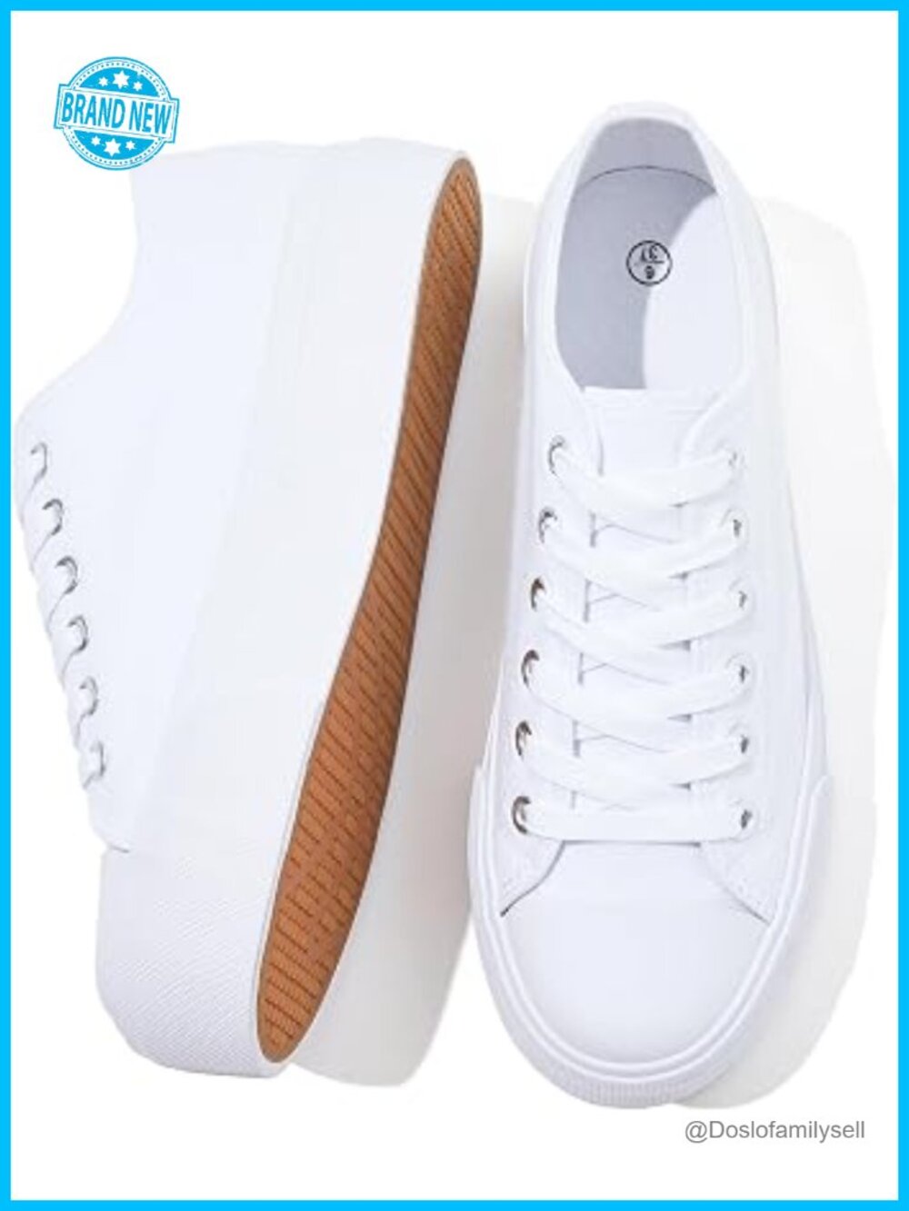 Women's Low Top Platform Sneakers Lace Up Canvas Shoes
